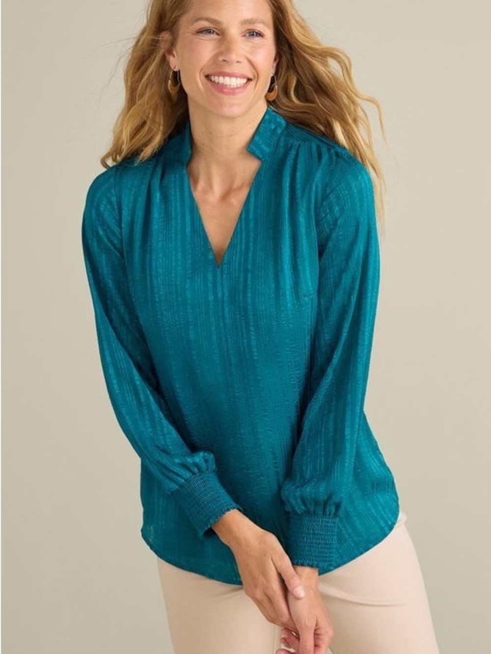 Soft Surroundings NWT Jocelyn Top Blouse V Neck